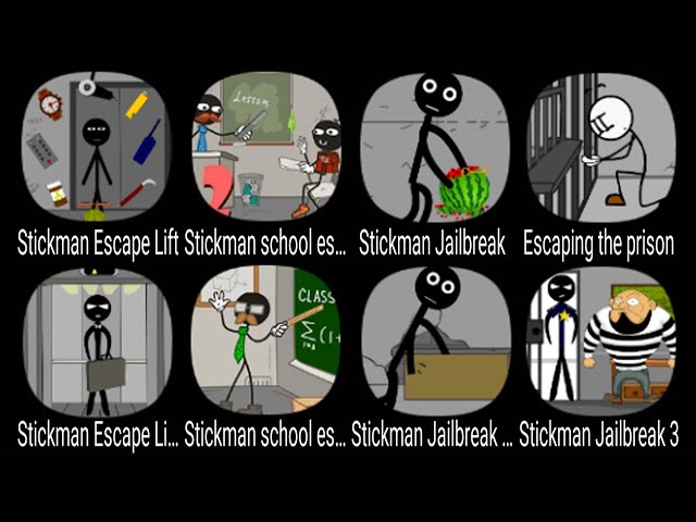 Stickman Escape Lift, Stickman School Escape 2, Stickman Jailbreak, Escaping  the Prison, Stickman 